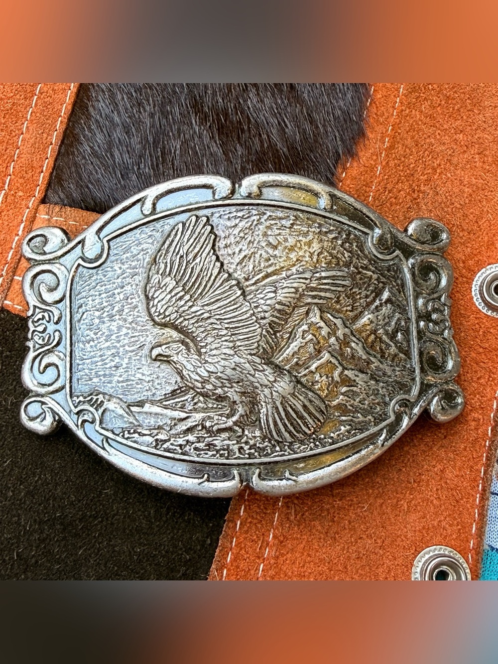Vintage Silver Eagle Western Belt Buckle